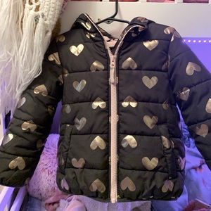 Carter’s 4T Jacket Black with Gold Hearts 💛🖤💛